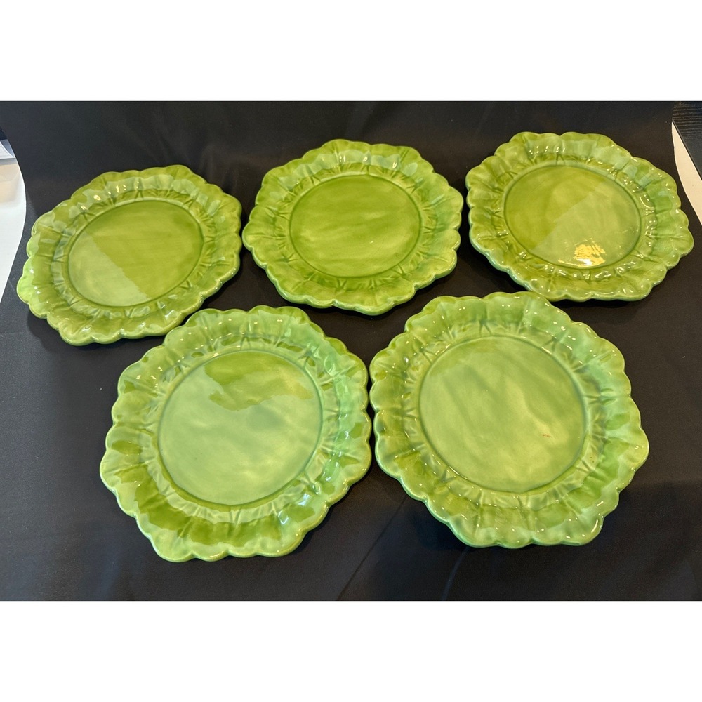 5 Vintage Holland Mold Cabbage Luncheon 8" Plates